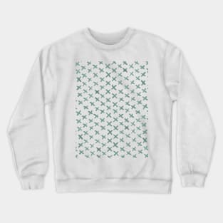 Watercolor x pattern - greyish green Crewneck Sweatshirt